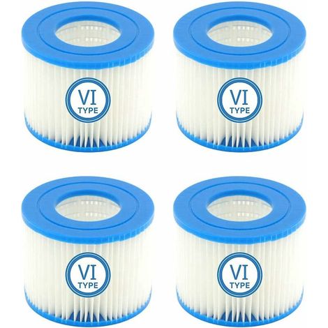 Ahlsen Cartucho de filtro de piscina de repuesto VI filtro de repuesto para filtro de piscina Bestway Flowclear para filtro Bestway VI para Miami Vegas Monaco tamaño 58323 (paquete de 4) (1/5)