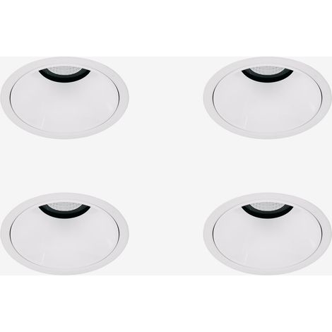 Pack de 4 downlights LED empotrables con marcos redondos Ø8 cm en aluminio Orelva SKLUM (1/5)