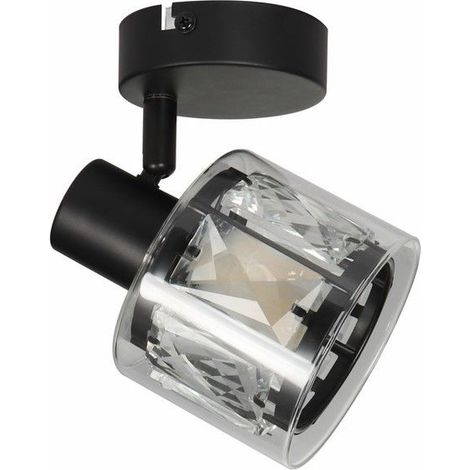 Applique murale noire Elmo double verre E14 40W Reality (1/3)