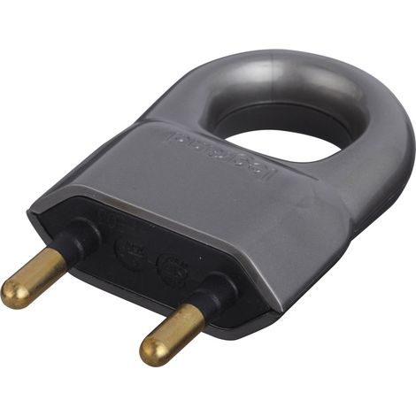 Plastikstecker 2p- 6 A männlich Aluminium (1/2)