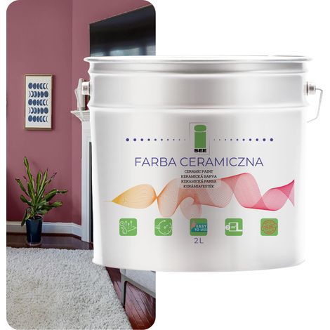 PITTURA MURALE LAVABILE PER CERAMICA ROSA TURCO 2L ANTIMACCHIA (1/5)