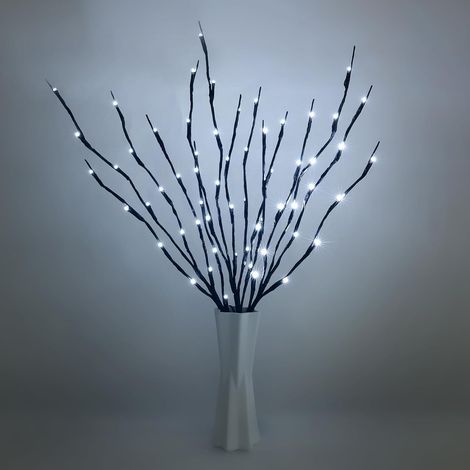 Branche Lumineuse Led avec 60 LED, 3PCS LED Brindille Lumières Blanc, 73CM Pliable Branches de Brindilles illuminées, Lampe pour Décoration pour Vase Arbre, Convient pour Noël, fête, Intérieur (1/5)