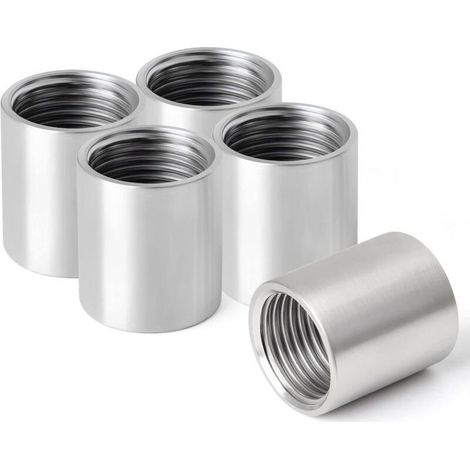 Raccord droit femelle 1/2" Acier Inoxydable 304 DN15 Connecteur tuyauterie robuste Lot de 5 pièces pour installation sanitaire (1/5)