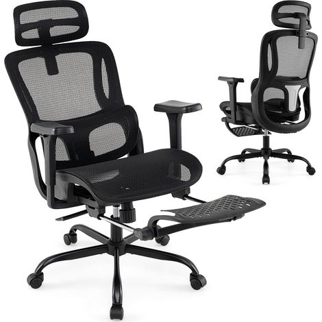 COSTWAY Ergonomic Office Chair Swivel Computer Desk Chair-Black (1/5)