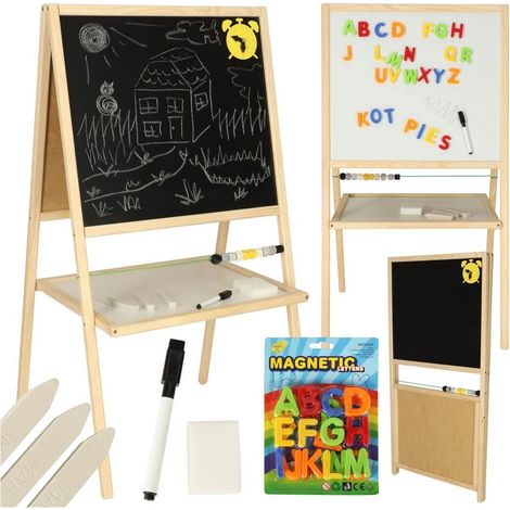Tableau magnétique en bois double face