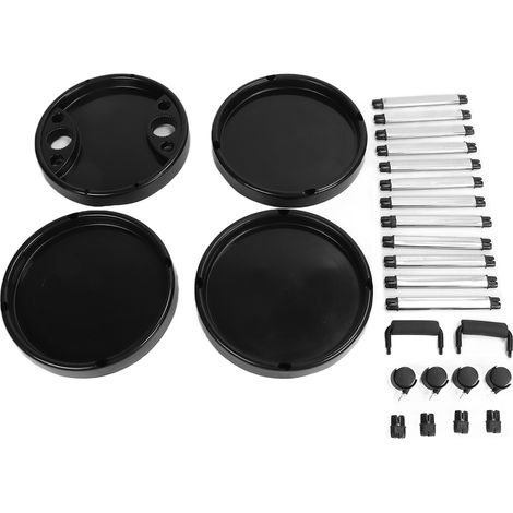 Chariot à outils rond à quatre niveaux en forme de bassin, destiné aux salons de beauté, salons de coiffure, boutiques d'extensions de cils, salons de manucure et salons de tatouage. (1/5)