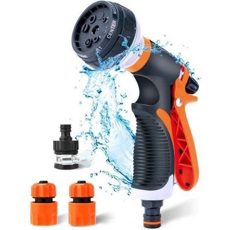 Tuyau arrosage multifonction 8 modes Pistolet de pulvérisation domestique en plastiqu Jardin pour Arroser Plantes et Pelouses (1/4)