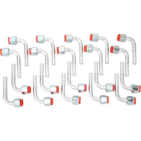 20 pièces Barb raccord coude écrou 90 degrés joint torique femelle climatiseur tuyau connecteur adaptateur Joint 1/2in. (1/5)