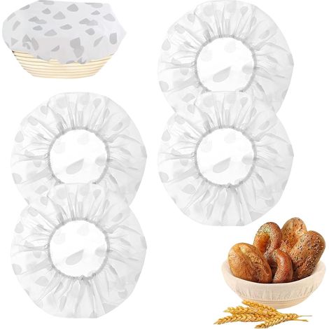 Set di 4 coperchi premium per cestini di fermentazione, barattoli e alimenti, extra resistenti e antistrappo, coperchi per cestini di pane - ø 27 cm (1/5)