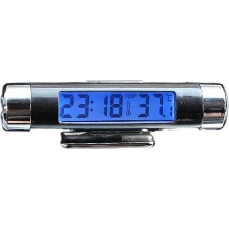 Car LCD Digital Clock Temperature Time with Blue Blacklight for Car Bike Motorcycle Truck 86 x 20mm (1/5)