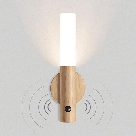 Applique Murale - Sans Fil - Détecteur De Mouvement - Rechargeable USB-C - Blanc Chaud 3000K - Pour Intérieur Escalier Chambre Couloir - 1 Pièce (1/5)
