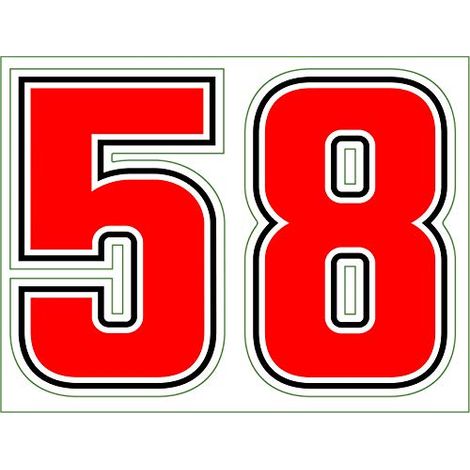 Tabella Numeri SIC, 2 Pz, Rosso