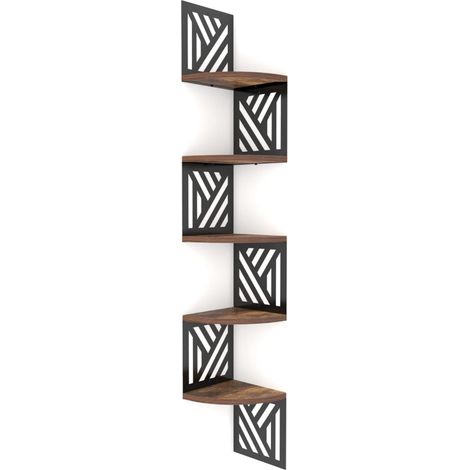 Wooden Corner Shelves Sector Shaped Wall Shelf with Design for Bedrooms, Kitchens, Offices (1/5)