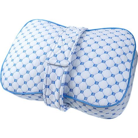 Coussin de jambe bleu glacier avec sangle - Support ergonomique pour les genoux des personnes dormant sur le côté (1/5)
