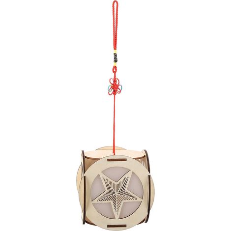 Lanterne lumineuse en bois délicat sculpté à jour avec nœud chinois, décoration cadeau élégante (1/5)