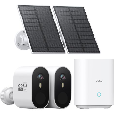 2K Caméra Surveillance WiFi Extérieure sans Fil avec Base 32GB Stockage Local Détection PIR Vision Nocturne en Couleur 2-Way Audio Angle 166° (1/5)