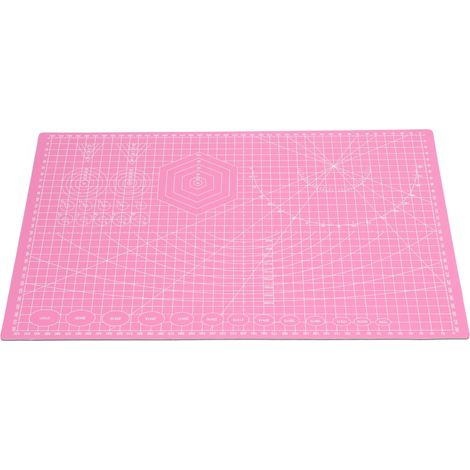 Tapis de coupe auto-cicatrisant 45x30cm rose, trois couches double face graduée, coussin pour scrapbooking patchwork couture (1/5)