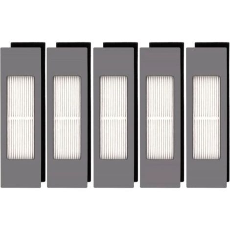 ALLIANDIS(5 pièces) Filtre HEPA pour robot aspirateur Ecovacs DEEBOT OZMO 920 950 T8 AIVI Max T9 T5 N5 N7 N8+ N8 Pro Plus DX55 DX93 DJ65, kit de filtres pour aspirateur robot, pièces de rechange 5 fil (1/4)