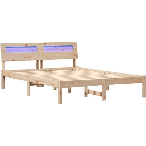 Bettrahmen mit Kopfteil Braun 120 x 190 cm Massives Kiefernholz vidaXL