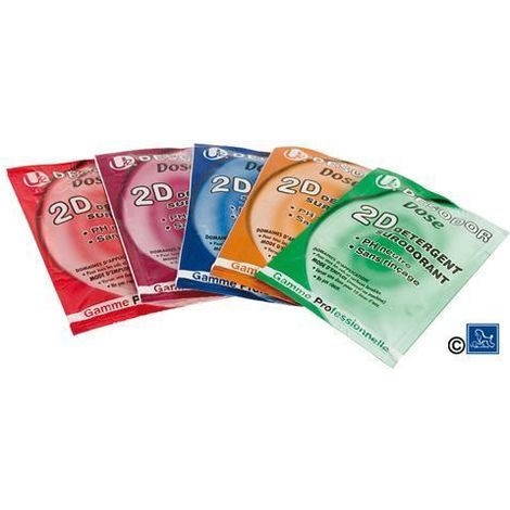 Détartrant 2D en dosette 20 ml – Parfum bonbon – Nettoyage et désodorisation des sols – Peu moussant, sans rinçage, pour auto-laveuse – Chadog