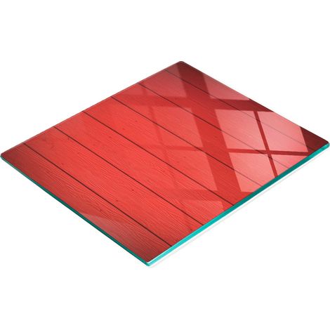 Lavagna decorativa multifunzionale in vetro per cucina, colore rosso, 60x52 cm. (1/5)