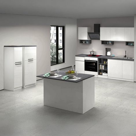 Balme - Cucina, Bianco Lucido, 3 Cassetti Made in Italy