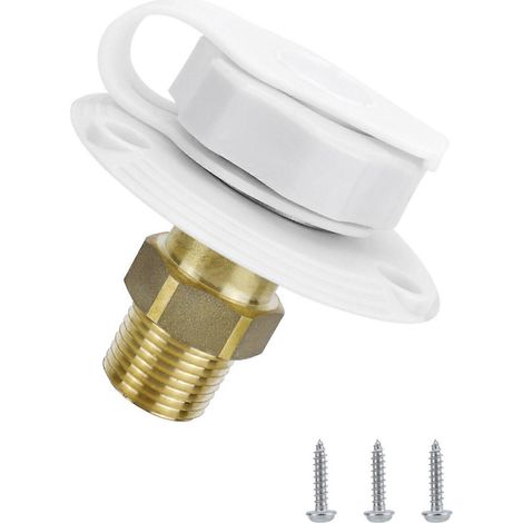 Prise d'eau pour camping-cars avec clapets anti-retour intégrés, adaptée aux caravanes, remorques et bateaux, alimentation en eau douce sécurisée, blanche. Blanc (1/5)