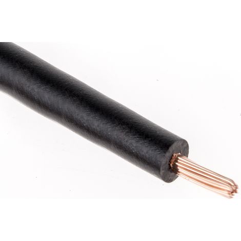 RS PRO Fil de câblage, section 1 mm², 1000 V Noir Cuivre, Maximum +70 °C, 100m ( Prix pour Bobine de 100 Mètres )