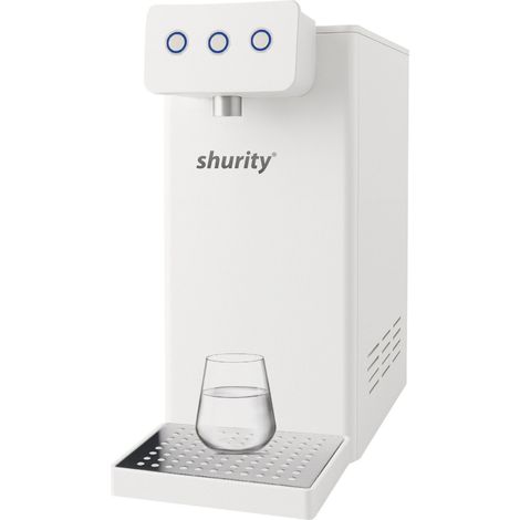 Refrigeratore acqua con Filtrazione Sopralavello 15Lt/h. Shurity Kansas Bianco - 3 Vie Liscia ambiente, fredda e gassata