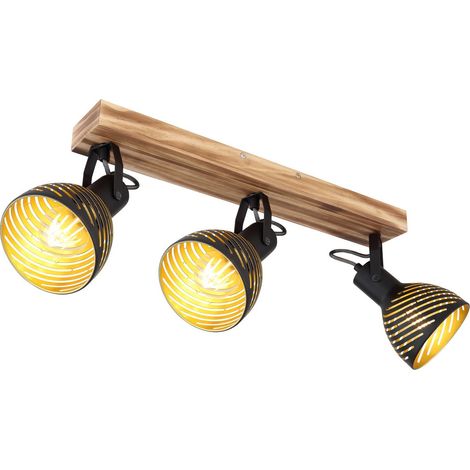 Barre de spots de plafond marron foncé 3x E27
