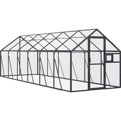 Gabbia per uccelli da voliera 179 x 6 x 185 m alluminio antracite 020045635
