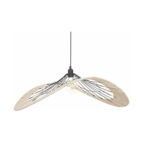 Caly Hängelampe 75 cm schwarz/natur (1/5)