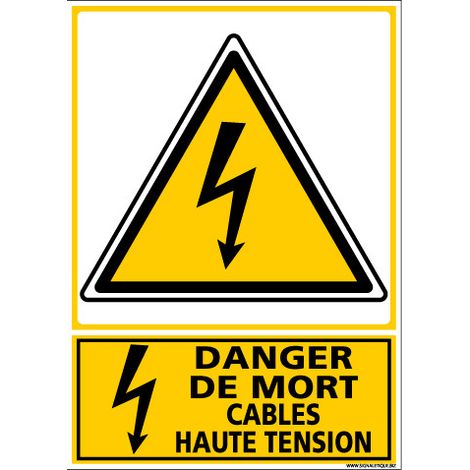 Signalisation danger électrique (C1352) - Adhésif - 75 x 105 mm