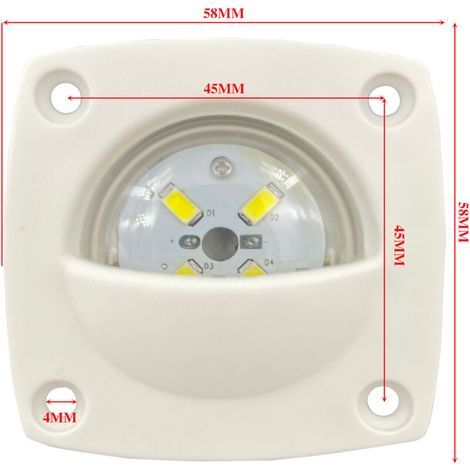 Schwarze und weiße Schrankleuchte aus Nylon-Kunststoff, 12V LED-Leuchte, geeignet für Boots-, Yacht- und Wohnmobilzubehör, Schrankleuchte, schwarze Schrankleuchte. (1/3)
