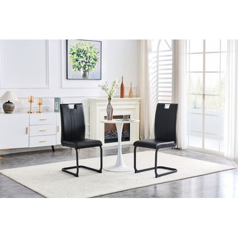 Lot de 2 Chaise de bar Chaise de bar Tabouret Haut Noir Polyuréthane 52x40.5x98cm (1/5)