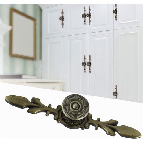 Poignée Européenne Zinc Alloy pour Armoire Commode Bureau Vintage Bronze Vert - 120mm avec Vis (1/5)