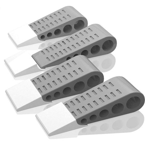 Lot de 4 butées de porte en caoutchouc – Antidérapantes pour portes et fenêtres – Grises (1/4)