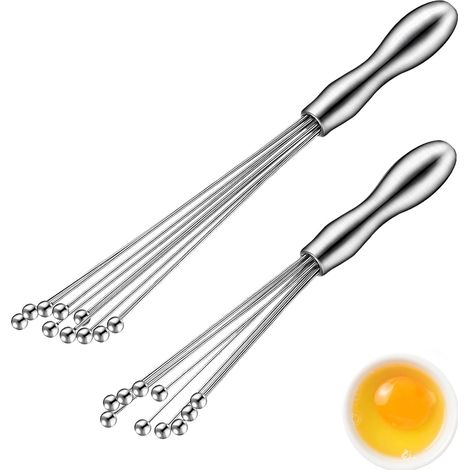 Frusta in 2 Parti, Sfere in Acciaio Inossidabile da Cucina, Sbattitore Manuale in Due Dimensioni, per Sbattere Uova, Marmellata, Burro e Farina (25 cm/30 cm) (1/5)