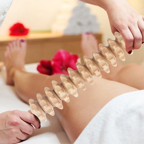 Rouleau de Massage en Bois pour Soulager les Muscles - Bâton de Massothérapie avec Grip Ergonomique