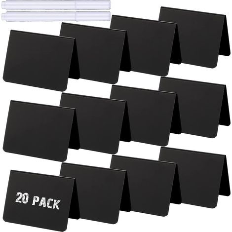 20 Pieces Mini Chalkboard Signs A-shaped Chalkboard Tables Buffet Tags Pvc Gift (1/3)