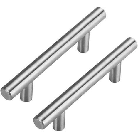 VURAHOME – Set mit 2 Türgriffen, Küchengriffen, Möbelgriffen, Edelstahl gebürstet, 96 mm Lochabstand