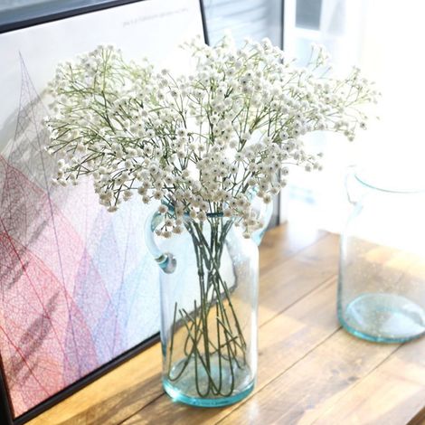 Fleurs Artificielles - Pour Extérieur - Bouquet Floral Étoilé - Décoration Mariage Fête Maison - Blanc - 1 Pièce (1/3)