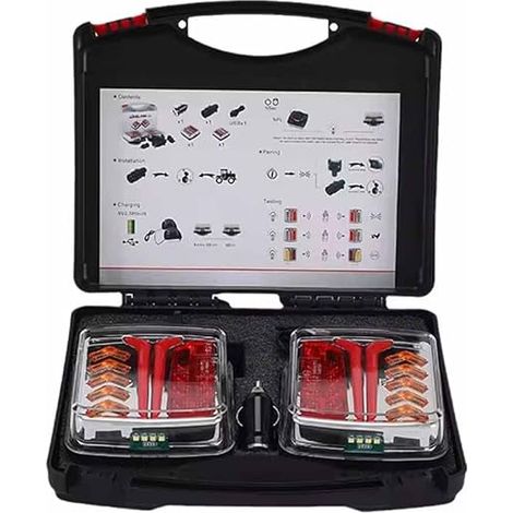Feux Remorque Sans Fil, 12V Feux Remorque Led, Feu Remorque, Feu Arrière Magnétique, étanche, Rechargeable, remorque, Camion, Caravane ou poids Lourd (1/5)