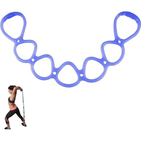 Corde élastique de tension en silicone trois couleurs pour yoga et fitness, dos ouvert, exercices pour les bras, bleu (1/5)