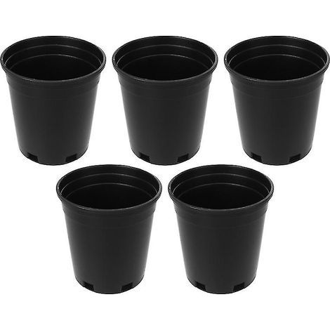 Lot de 5 pots de fleurs en plastique (1/3)