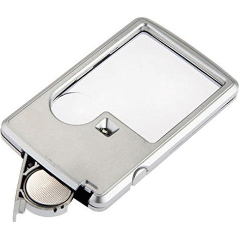2pcs Portable LED Magnifier Handheld Magnifier for Reading, 3X 6X Magnifying Glass Strong Rectangula