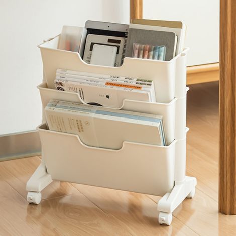 Étagère de rangement pour sac à dos sous bureau Shidai Liangpin, étagère mobile, rangement pour dortoir, chariot sur pied style Instagram (1/3)