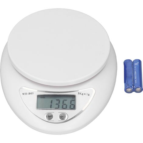 Hochpräzise digitale Küchenwaage (5 kg) mit LCD-Display zum Backen, für Diäten und zum Kochen