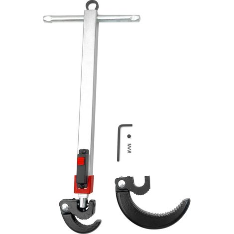 Clé de lavabo télescopique de 10 à 17 pouces, robinet d'évier rotatif à 180 ° en acier Cr V avec capacité de mâchoire de 1,25 à 2,5 pouces de 0,39