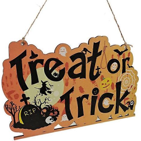 Pendentif en bois d'Halloween, citrouille d'Halloween, crâne, araignée, chauve-souris, décoration pour une fête d'Halloween (1/5)